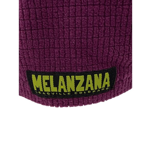 Melanzana Purple Grid Fleece Beanie Hat Adult XL - Picture 5 of 6